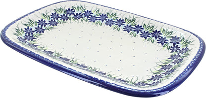 Blue Rose Polish Pottery Sierra Large Rectangular Serving Platter