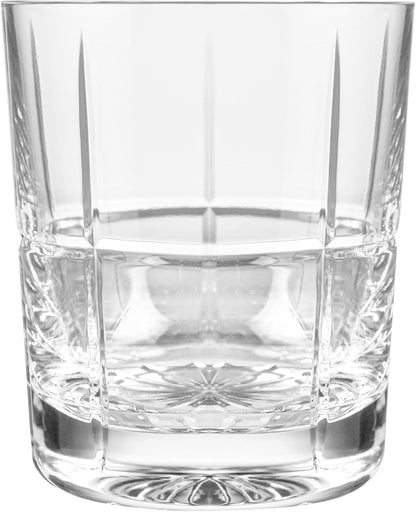 Barski Tumbler Glass - Double Old Fashioned - Set of 6 Glasses - Hand Cut Crystal - Designed DOF tumblers - For Whiskey - Bourbon - Water - Beverage - Drinking Glasses - 9 oz. - Made in Europe