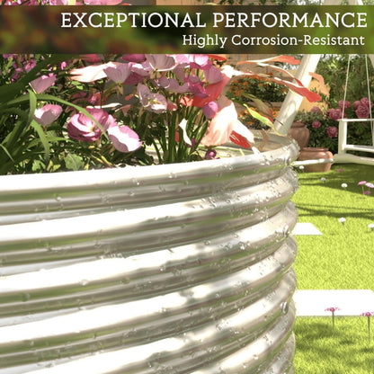 2 Pack 8x4FT Tall Galvanized Raised Garden Bed Outdoor,Metal Garden Bed for Vegetables,Steel Raised Beds for Gardening,Above Ground Garden Box for Flower-3L0