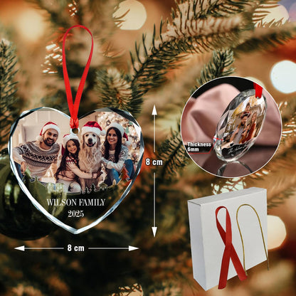 Personalized Christmas Photo Ornament, Custom Crystal Ornaments, Custom Christmas Ornament for Mom/Dad, Personalized Ornaments with Name