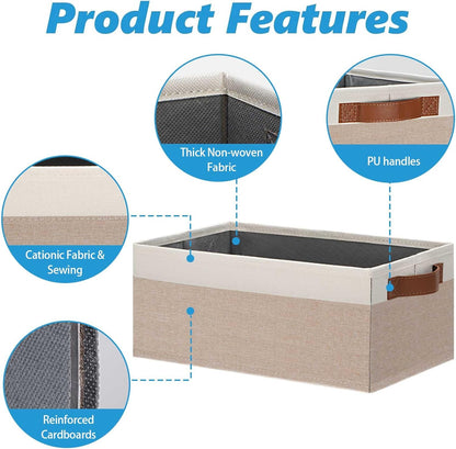 GhvyenntteS Small Fabric Storage Bins 12 Pack, 11.8" x 7.87" x 5.11" Storage Basket with Leather Handles, Closet Storage Bins for Shelves, Storage Baskets for Shelves, DVD Storage (Pink/White)