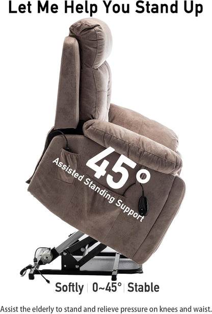 Lazy boy Recliner Chair with Cupholder/Power Lift Recliner Chair for Elderly， Electric Recliner/Big and Tall Recliners for People Up to 6'2"/350lb Range