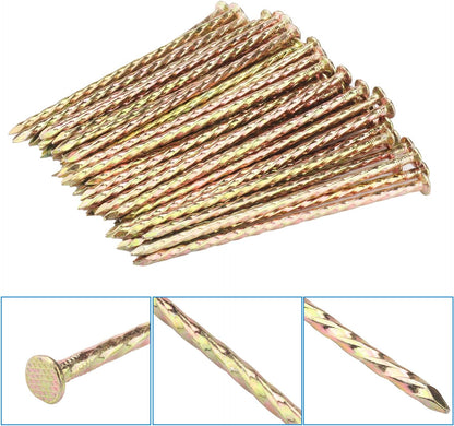 80 PCS 6 Inch Spiral Metal Galvanized Landscape Spikes, Galvanized Non-Rust Metal Garden Stakes, Garden Nails for Artificial Turf, Weed Barrier, Tent, Carpentry and More, by GENHAKON.
