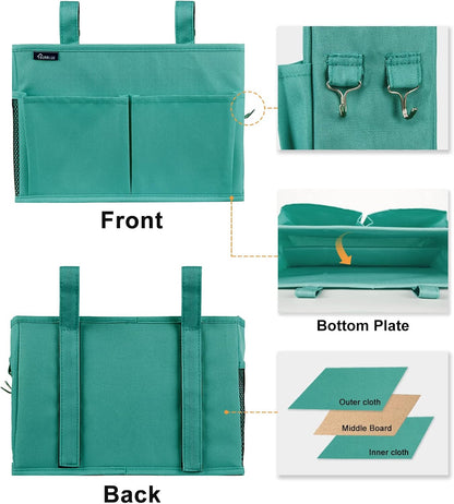 Surblue Caddy Hanging Organizer Bedside Storage Bag for Bunk and Hospital Beds, Teal, Small