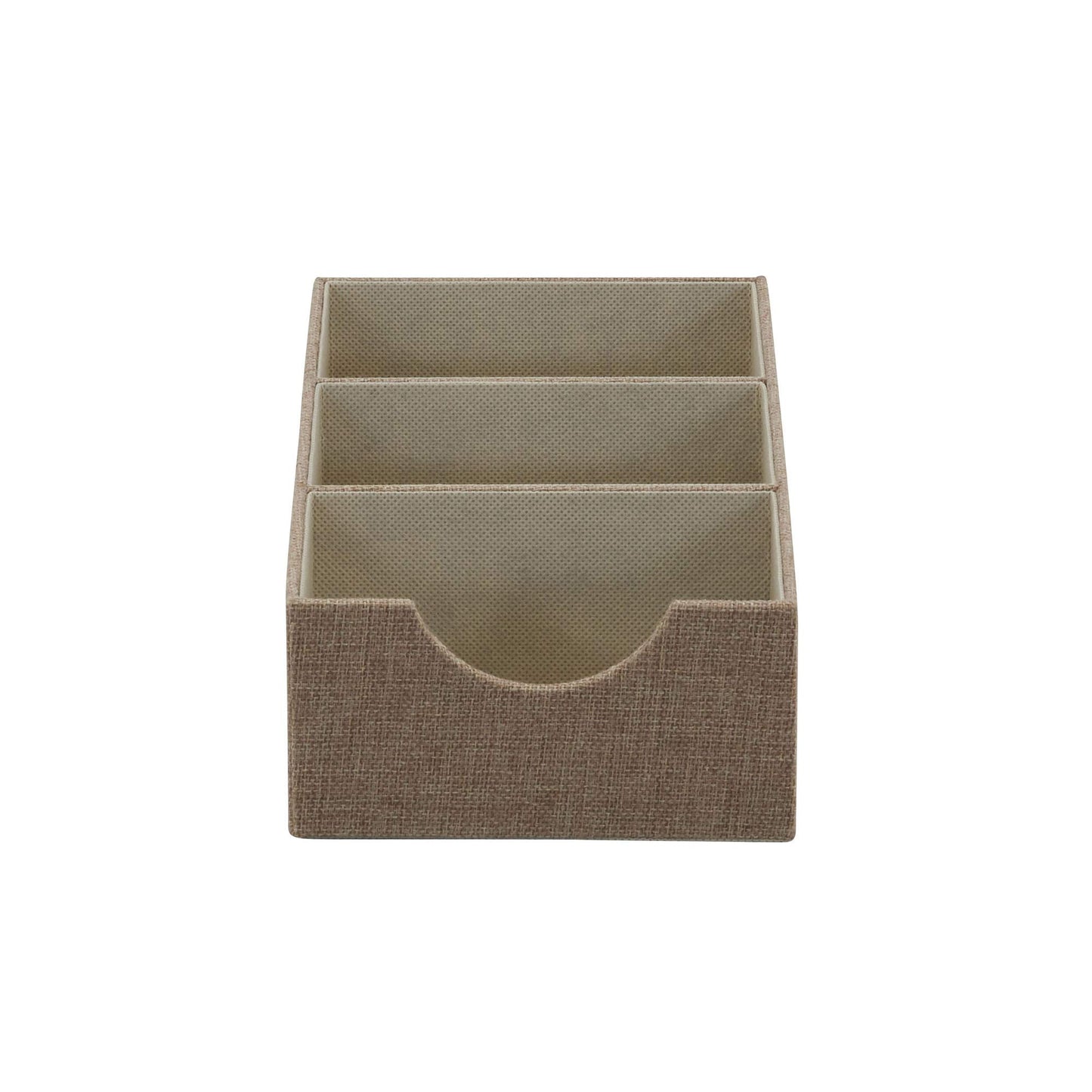 Household Essentials Brown 722-1 Deep 3 Section Drawer Organizer Box for Storage | 12 in x 6.13 in
