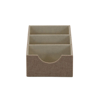 Household Essentials Brown 722-1 Deep 3 Section Drawer Organizer Box for Storage | 12 in x 6.13 in