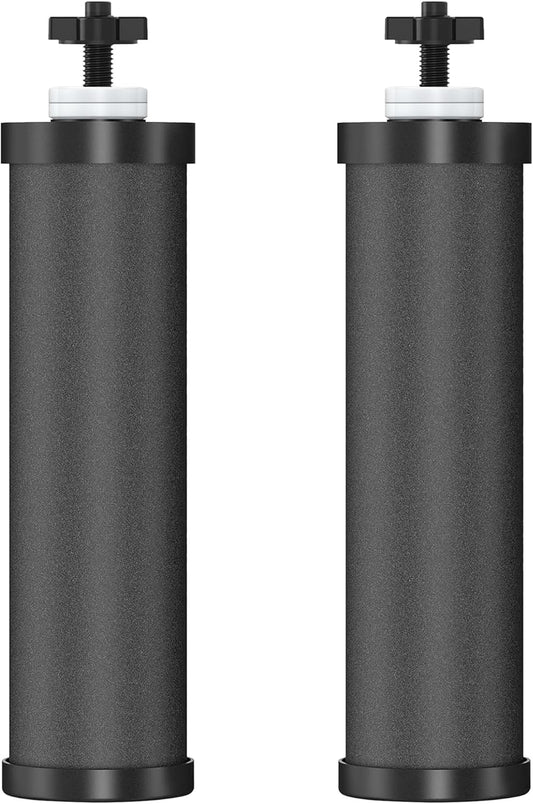 2 Pack Black Filters, Water Filter Replacement for Berkey BB9-2, Compatible with Berkey Gravity Water Filter Systems