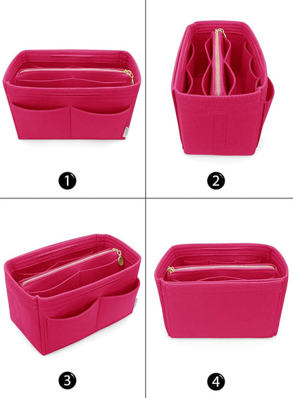 LEXSION Felt Purse Bag Organizer Insert with zipper Bag Tote Shaper Fit Speedy Neverful PM MM