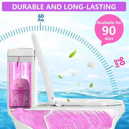 Toilet Bowl Cleaners Bottle Cute Dinosaur Shaped Bathroom Toliet Bowl Cleaner Toilet Tank Cleaner with Fresh Peach Scent (Pink)