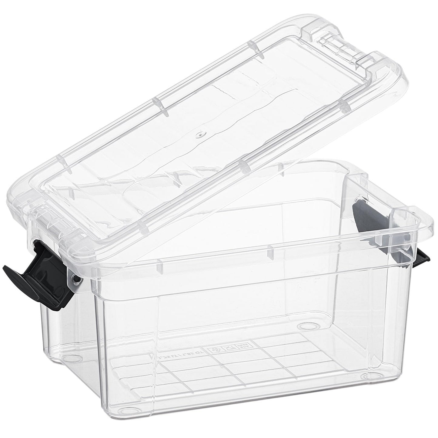 Superio Clear Storage Box with Lid, 1.85 Quart Plastic Container Bins for Organizing, Stackable