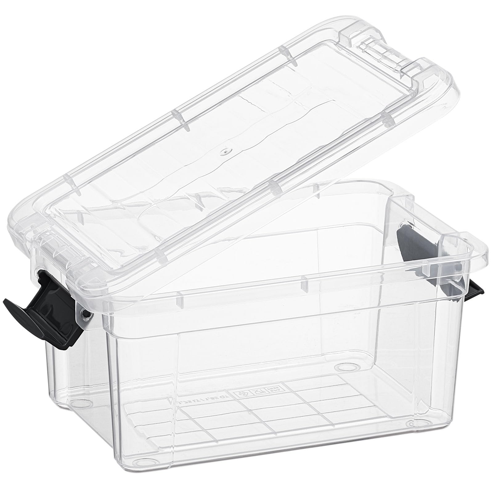 Superio Clear Storage Box with Lid, 1.85 Quart Plastic Container Bins for Organizing, Stackable