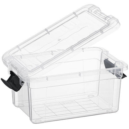 Superio Storage Bins with Lids- 5 Pack, 1.85 Qt Clear Boxes for Organizing, Stackable Plastic