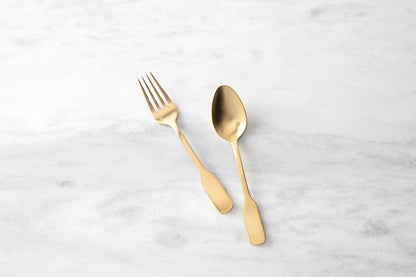 Fortessa Ashton 18/10 Stainless Steel, 2 Piece Serving Set, Brushed Gold