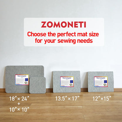 ZOMONETI 18" x 14" Wool Pressing Mat 100% New Zealand Felted Wool Ironing Mat Pad Blanket for Quilter, Sewing, Quilting Supplies and Notions