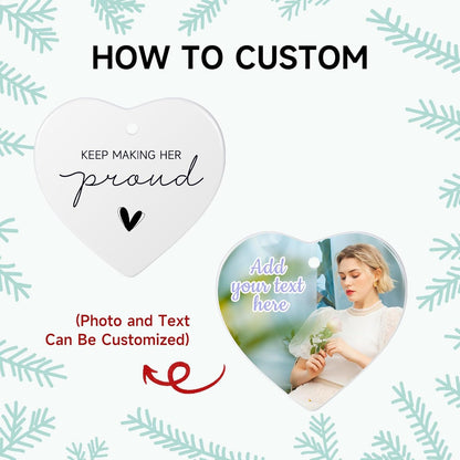 Personalized Keep Making Her Proud Ornament, Memorial Gifts for Loss of Mom Grandmother, Sympathy Gifts for Loss of Loved One, Bereavement Gift Ideas Grief Memorial Gift Christmas Ornament