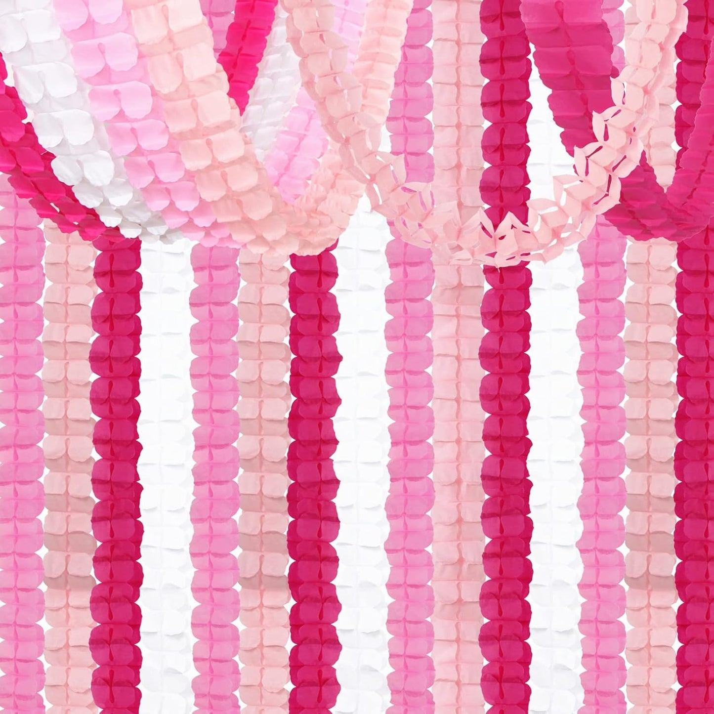 Rose-Red Pink-White Party-Decorations Streamers Garland - 157Ft Four-Leaf Clover Hanging Banner,Wedding Girl Birthday Baby Bridal Shower Engagement Bachelorette Decor Hugtmr