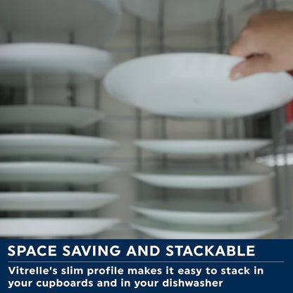 Corelle Vitrelle 4-Pieces 18-Oz Soup/Cereal Bowls Chip & Crack Resistant Glass Dinnerware Set Bowls, Winter Frost White (Pack of 4)