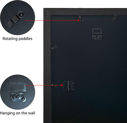 VCK 18x24 Poster Frames 3 Pack Black MDF Wood and Polished Plexiglass Frame,Display Pictures in Horizontal and Vertical