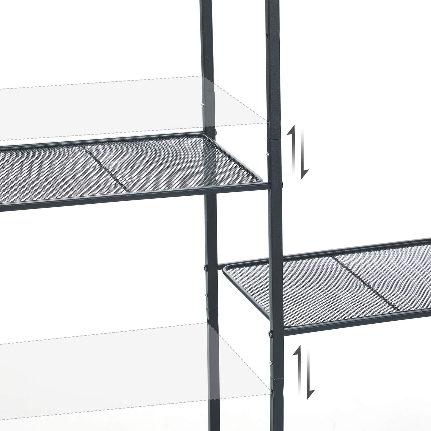SONGMICS 3-Tier Storage Rack, Bathroom Shelf, Extendable Plant Stand with Adjustable Shelf, for