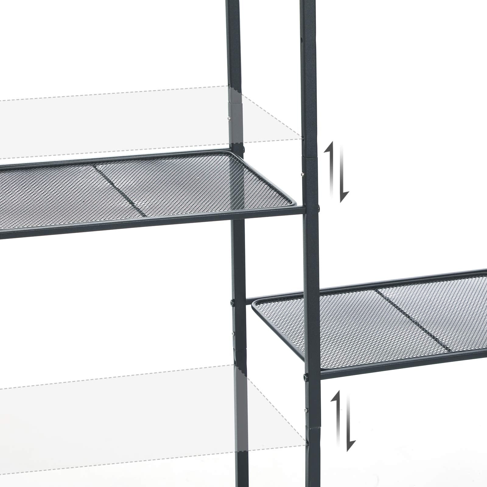SONGMICS 3-Tier Storage Rack, Bathroom Shelf, Extendable Plant Stand with Adjustable Shelf, for