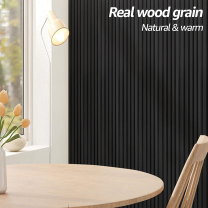 Art3d WPC Slat Wall Panels, 8-Pack 108 x 6 Inch 3D Wall Accents for Interior Wall Decor, Living Room, Bedroom, Black