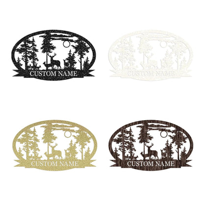 Personalized Deer Metal Cabin Sign | Custom Metal Sign | Personalized Camping Signs | Deer Hunter Gift | Custom Signs Outdoor Metal | Custom Family Name Sign | Cabin Decor | Porch Sign