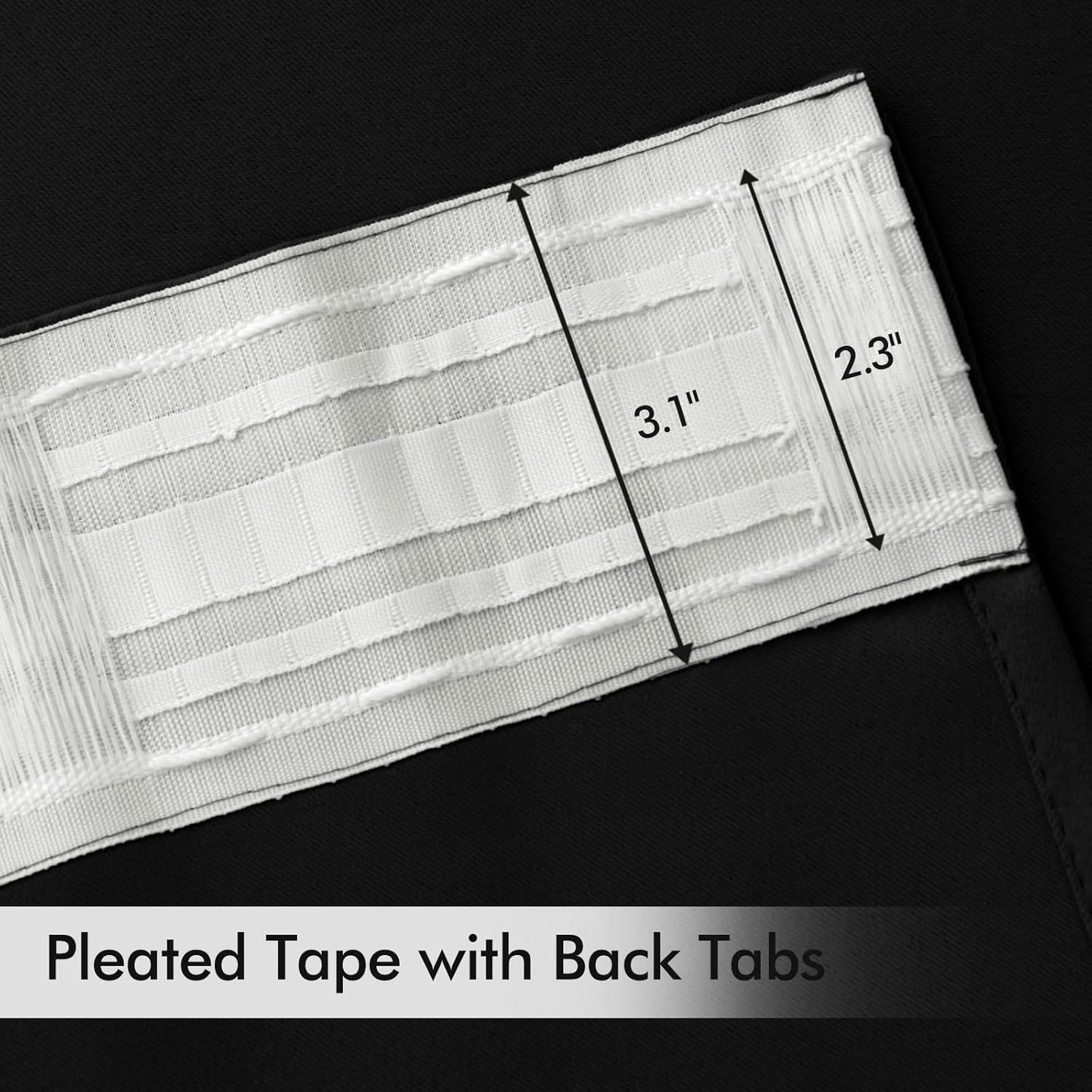 MIULEE Black Back Tab Blackout Curtains 132 Inch Length 2 Panels Set for Living Room Bedroom Privacy, Halloween Rod Pocket/Pinch Pleat Thermal Insulated Room Darkening Pleated Light Blocking Drapes