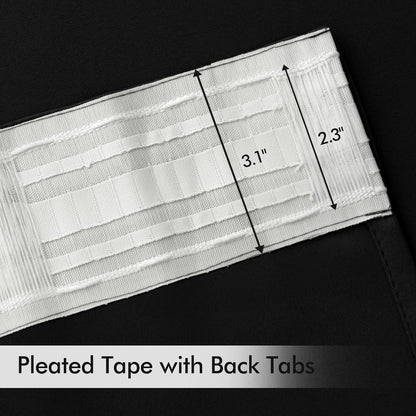 MIULEE Back Tab Blackout Curtains 84 Inch Length 2 Panels Set for Living Room Bedroom, Halloween Black Rod Pocket/Pinch Pleated Thermal Insulated Room Darkening Light Blocking Curtains 84 Inches Long