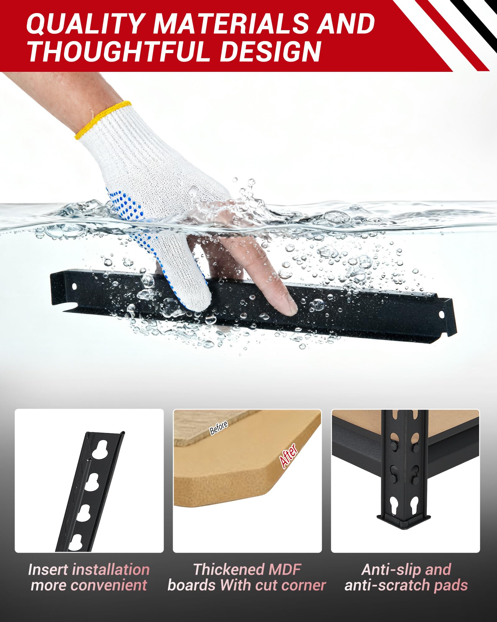 GarveeTech Heavy Duty Garage Shelving Units,3-Tier Adjustable Storage Shelves,60 x18 x 36