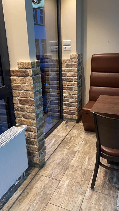 Dundee Deco 3D Wall Panels Faux Brick - Cladding Light Brown Stone Look Wall Paneling, Styrofoam, Sample, Size 10 x 10 in.