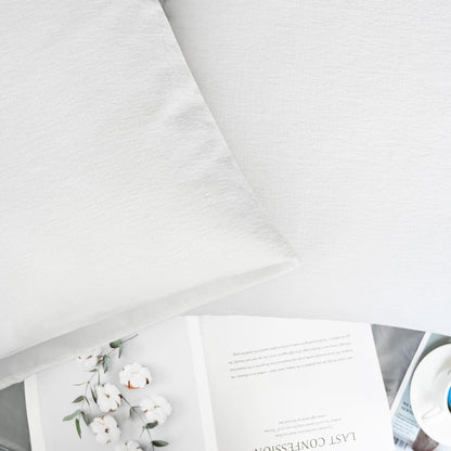 CaliTime Throw Pillow Covers Decorative 20 X 26 Inches Pack of 2 Cozy Chenille Standard Pillow Shams Cases for Couch Sofa Bed Living Room Home True White