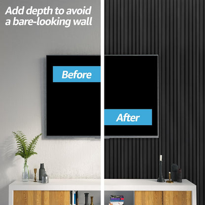 Art3d WPC Wainscoting Panels, 16-Pack 48 x 6 Inch 3D Wall Accents for Interior Wall Decor, Living Room, Bedroom, Black