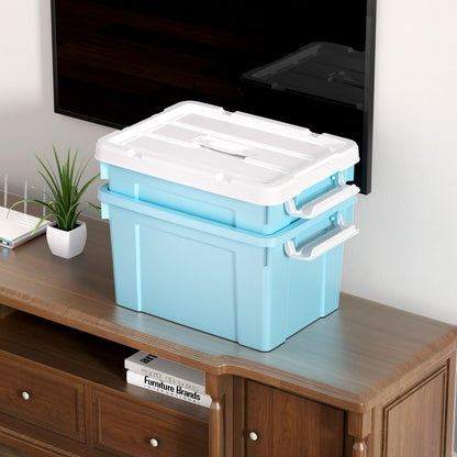 Cetomo Lidded Storage Bin with Handle, Tote Organizing Container with Durable Lid and Secure