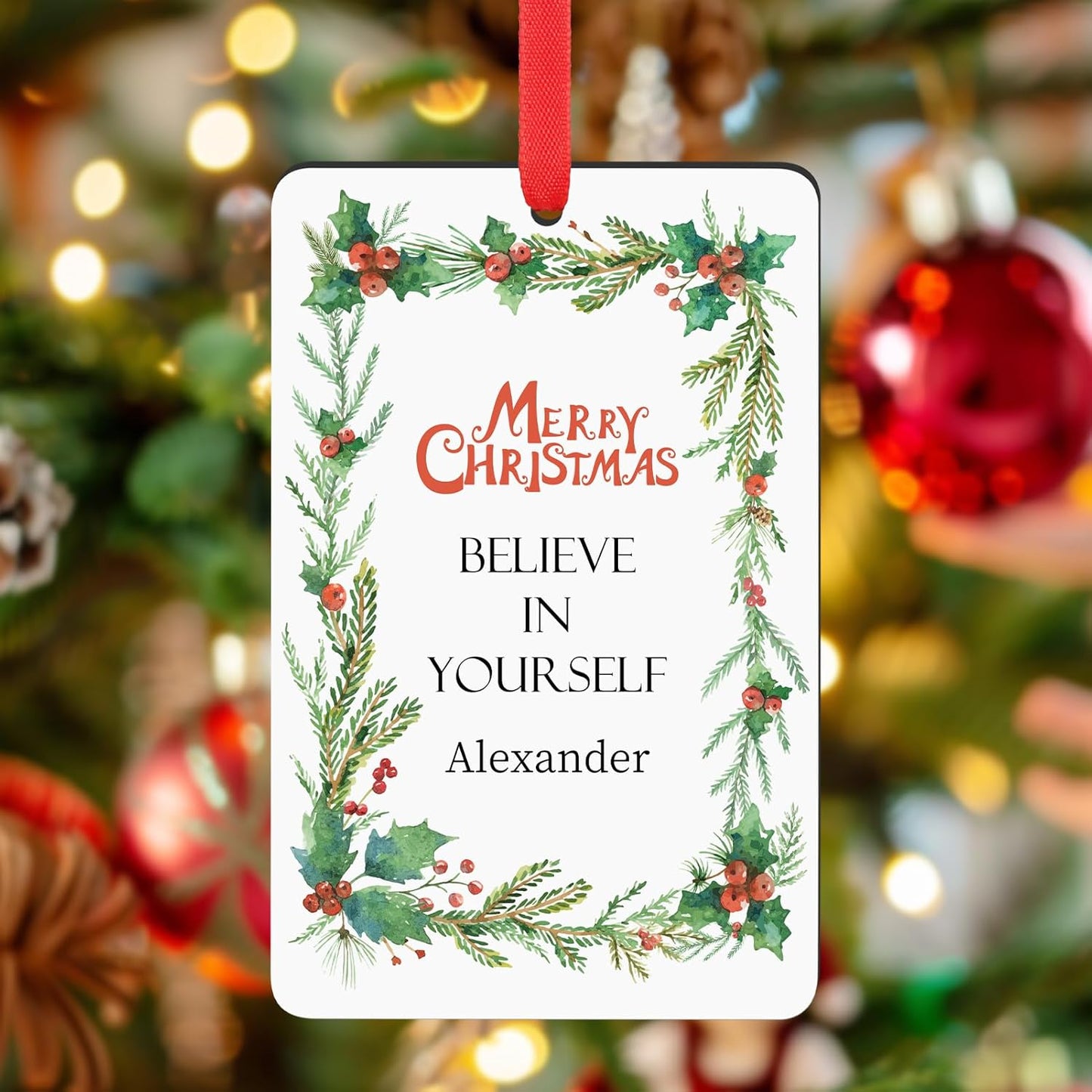 Personalized Christmas Ornaments 2025 Wood Custom Photo Picture Text Christmas Ornament Personalized Ornament Christmas Xmas Tree Decorations for Kids Couples Family Friends