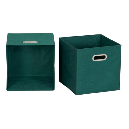 Household Essentials 6 ct Open Fabric Cube Storage Bins, Forest Green