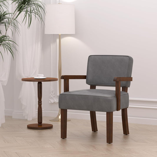 PU Leather Accent Chair, Oversized Living Room Chairs with Soft Seat and Armrests, Armchair for