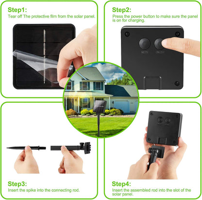 Outdoor Solar String Lights Waterproof 288Ft, 4-Pack Each 72FT 200 LED Solar Powered Fairy Lights with 8 Lighting Modes, Copper Wire Lights for Patio, Garden, Party, Wedding (Warm White)