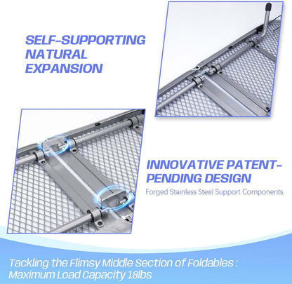 Tabletop Ironing Board with Iron Rest, Metal Mesh Panel Mini Ironing Board with Heat Resistant Cover, Portable Small Iron Board Foldable for Dorms, Apartment and Travel, 32" x12'', Grey