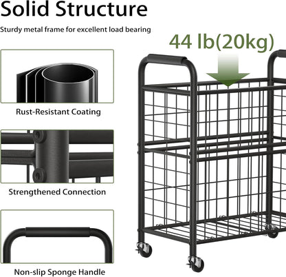 Laundry Hamper 2 Section, 110L Rolling Laundry Sorter Basket with Wheels, 2 Compartment Clothes Organizer Cart, Pull-Out Removable Bags for Laundry Room, Bathroom, Bedroom, White