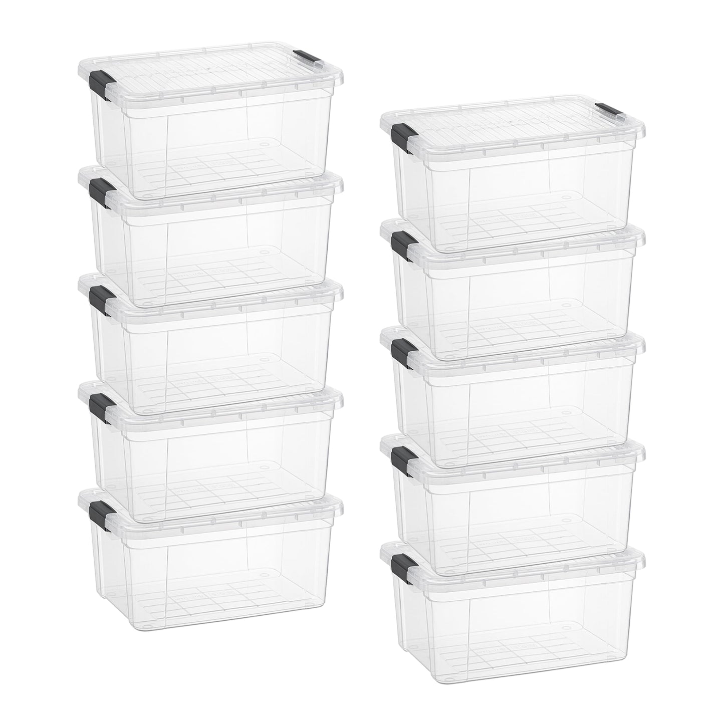 Superio Small Clear Storage Box with Lid, 6.6 Quart Plastic Container Bins for Organizing