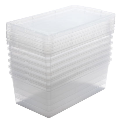 Simplify Storage Bins with Lids | Dimensions: 13.23"x 7.5"x 4.5" |6 Pack| Stackable | Nestable Bins