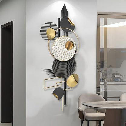 Lucky Monet Large Wall Decor for Living Room, Modern Metal Wall Art, 3D Textured Geometric Wall Sculpture 59"x24" Wall Hanging Decoration for Dinning Room Bedroom Entryway