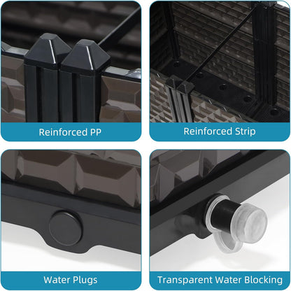 Large Planters for Outdoor Plants - Deepened 20" H, Raised Beds for Gardening Self Watering, Elevated Planter Box with Legs, Rectangular Garden Planters for Outdoor Plants Flowers, 47.2"L x 15.7"W