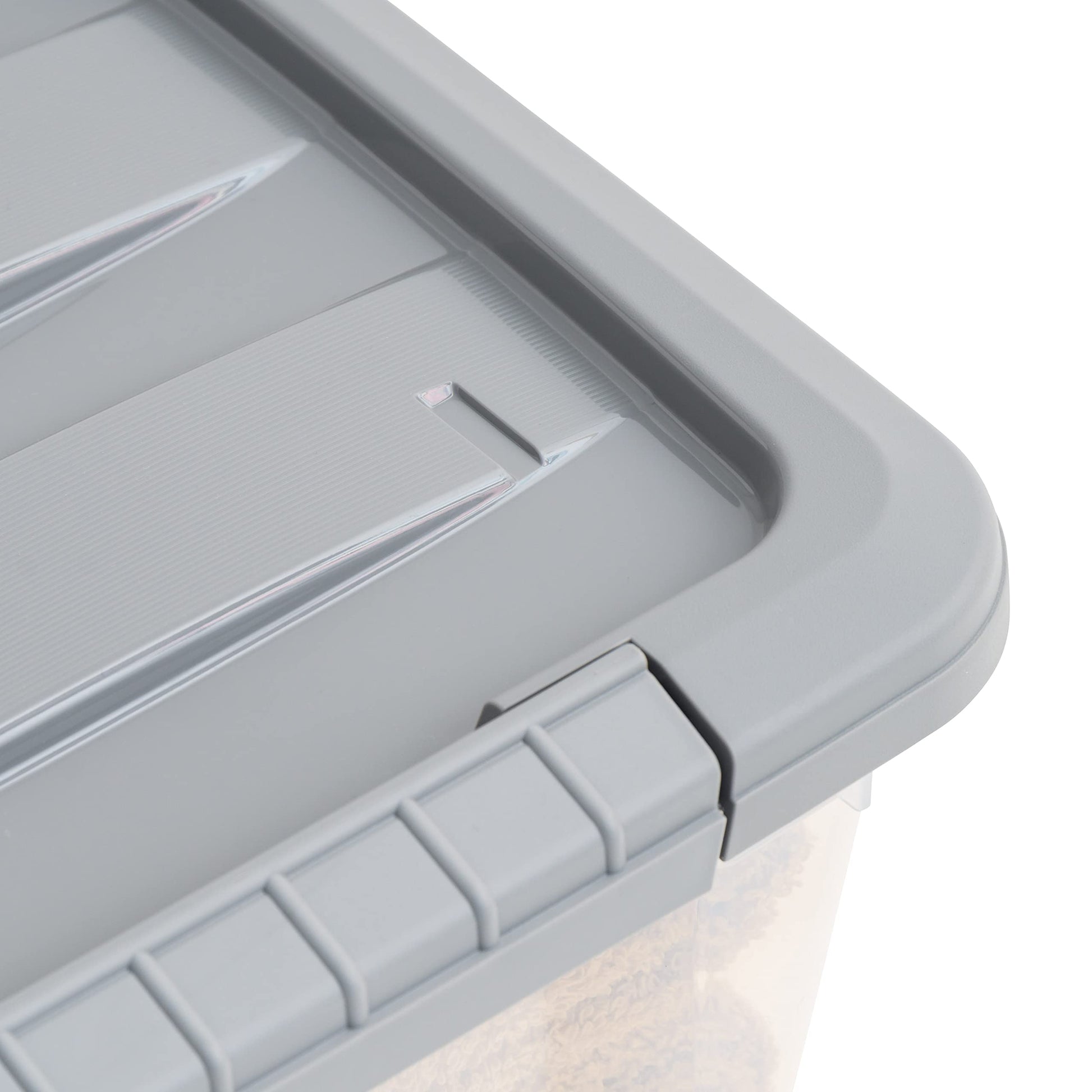 Amazon Basics Plastic Storage Containers with Secure Latching Lids, Stackable Organization Bins
