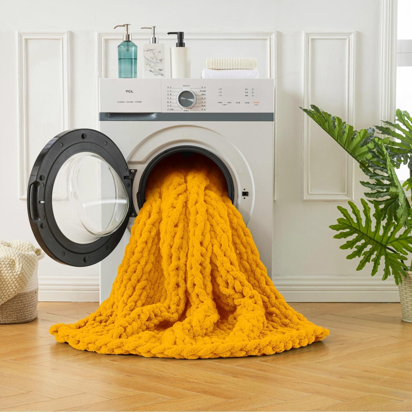 Ultra Soft Chunky Knit Blanket Throw -40x50 Hand Knitted Warm Chenille Throw Blanket, Home Decor Soft Thick Yarn Cable Knit Blanket Breathable Fleece Banket Christmas for Couch Bed Sofa Best GIF