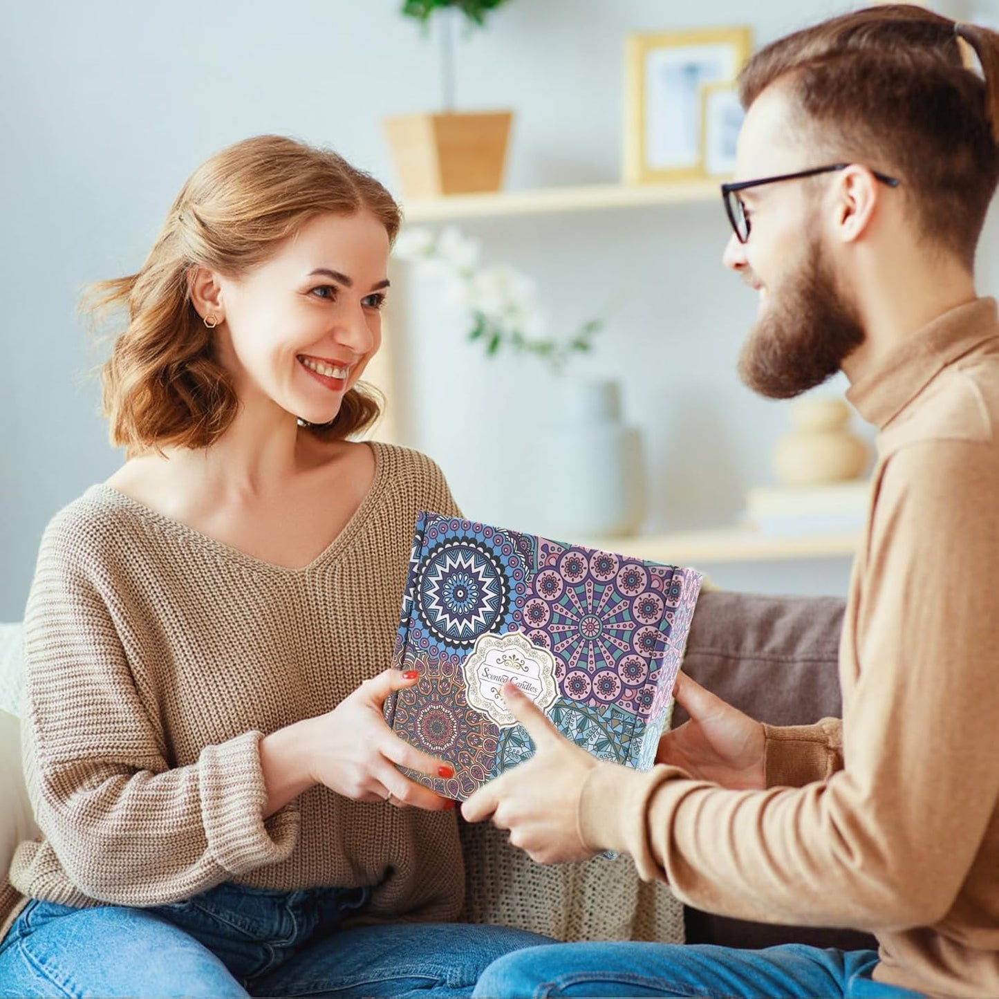 Aromatherapy Soy Candles Gift Set for Women ??4 Pack Scented Candle Set with Lavender, Rose, Jasmine & Freesia, Relaxing Stress Relief Gifts, Mother?™s Day, Christmas,Small Candles for Gifts