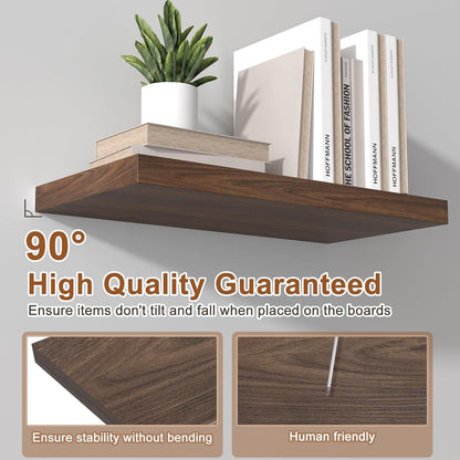 48 Inch Floating Shelf 1 Pack Large Floating Shelves for Wall No Drilling Accessories Included Deep Wall Shelves for Living Room Kitchen Farmhouse 48" W x 12" D x 1.2" Walnut
