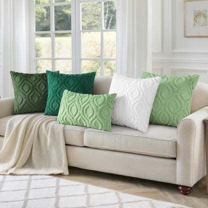 decorUhome Throw Pillow Covers 24x24 Inch Set of 2, Soft Plush Decorative Faux Fur Forest Elf Solid Couch Pillow Covers, Accent Farmhouse Neutral Square Euro Pillow Cases for Sofa Bed Living Room