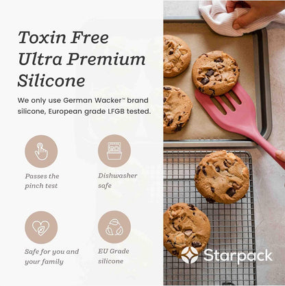 Starpack 'Stir & Serve' Silicone Cooking Utensils Set (5 Pcs) - Kitchen Utensils Set Heat Resistant to 600°F - Kitchen Utensils for Nonstick Cookware - Silicone Utensil Set for Mixing & Cooking