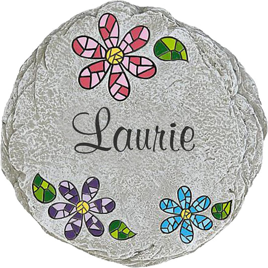 Let's Make Memories Personalized Mosaic Garden Stone - for Grandma, Mom – Small Stone - Personalize